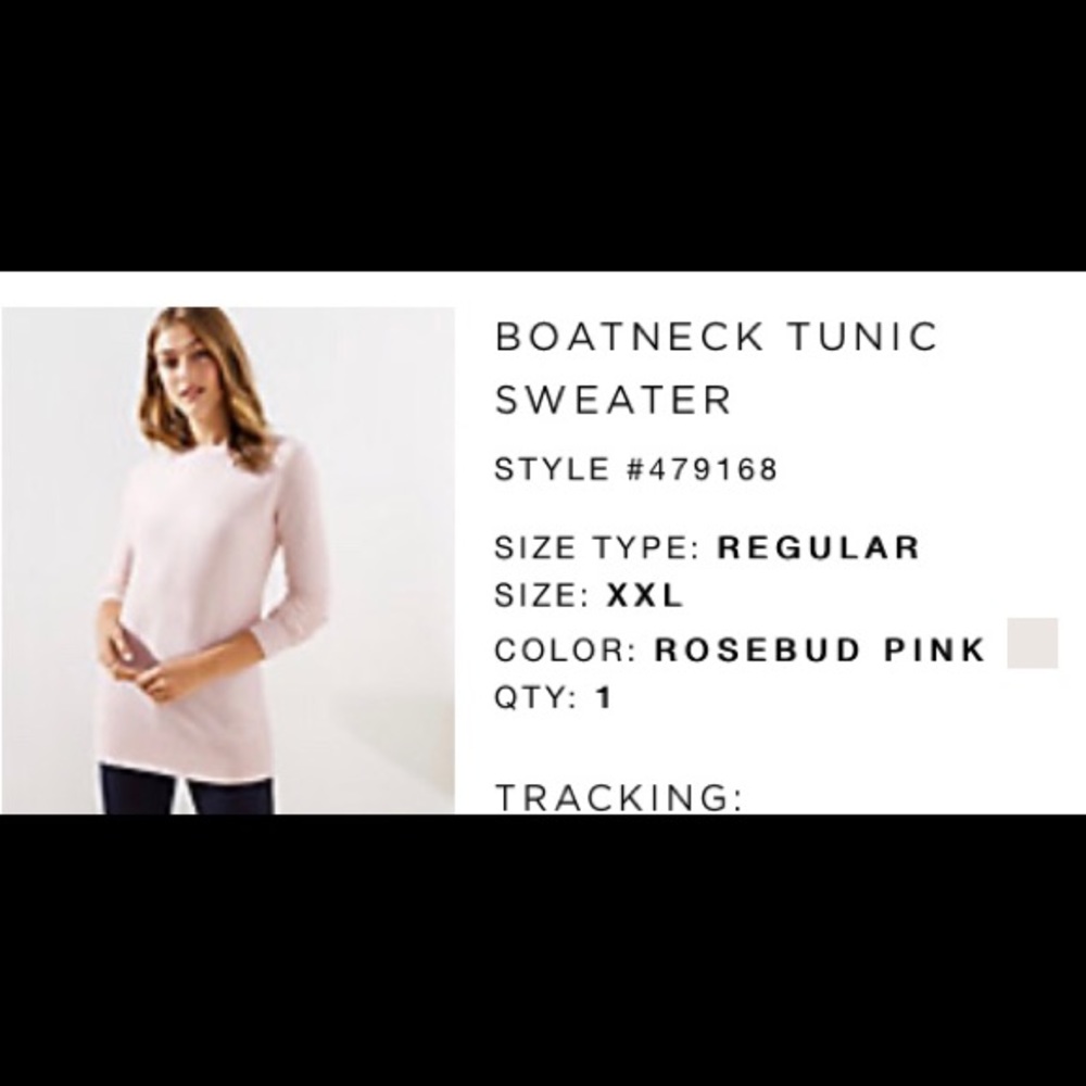 NWT Loft boat neck tunic sweater - XXL pink